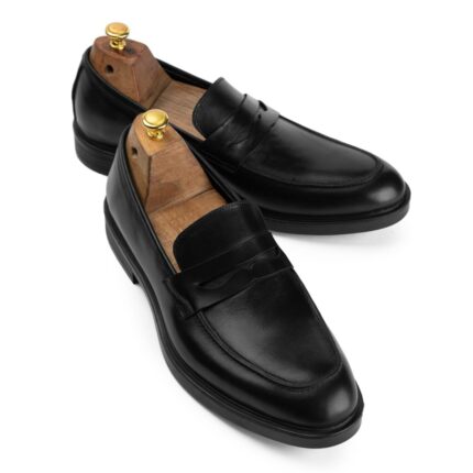 Marka Shoe College Loafer Shoes Black